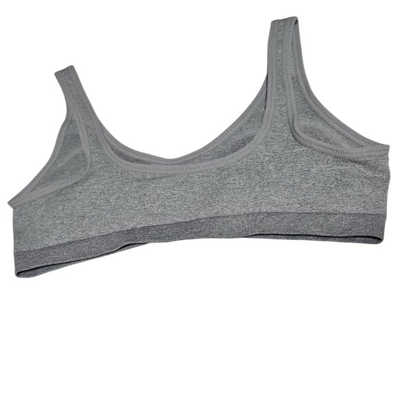 Hanes Girls Grey Seamless Support Sports Bra Youth Size Medium Workout Athletic - Picture 3 of 4